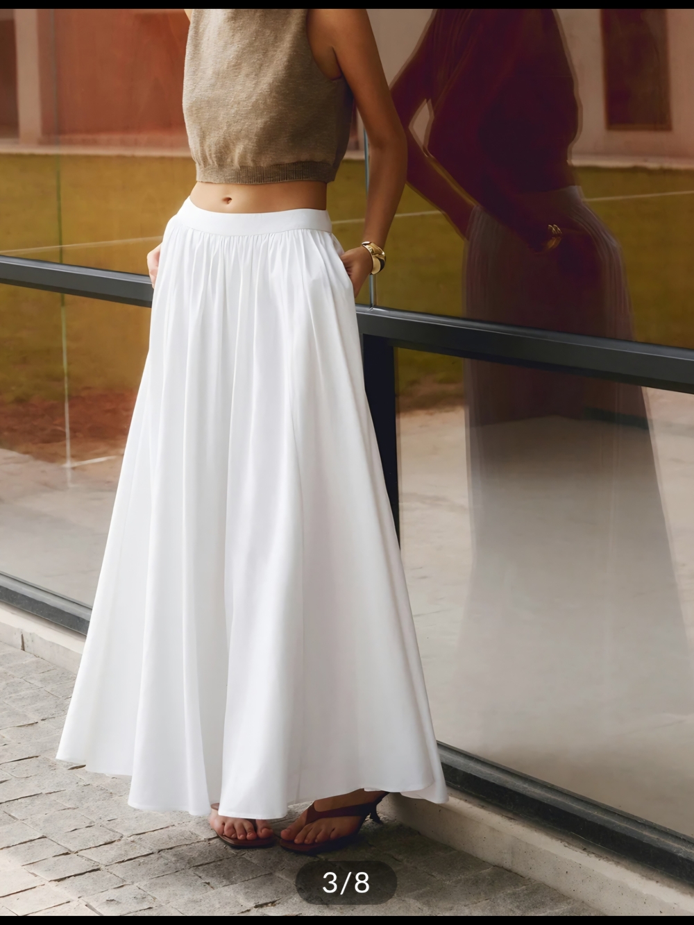 Commense Pleated Maxi Skirt